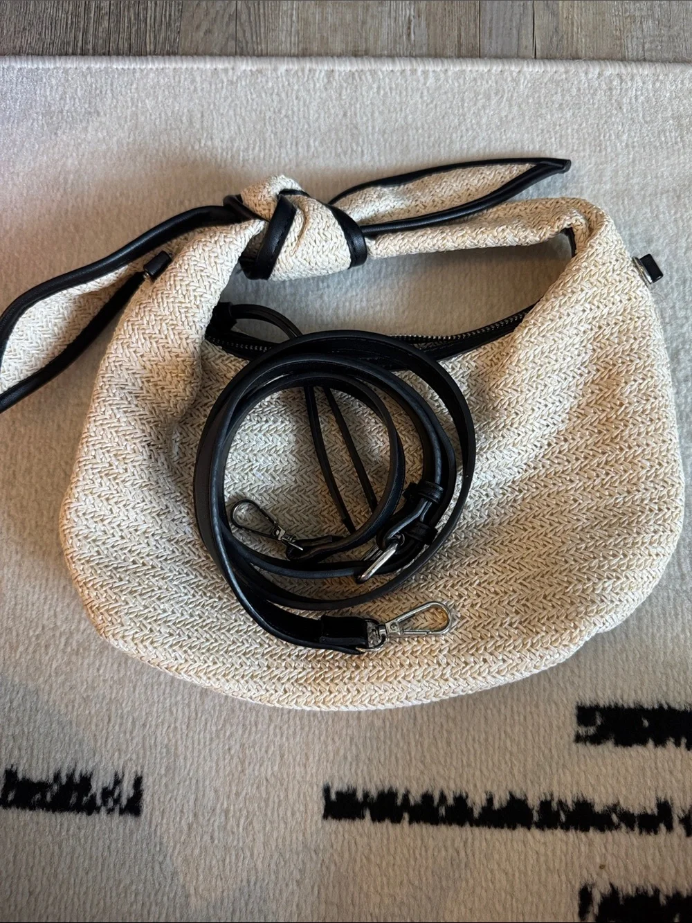 Woven Bag with Black Trim